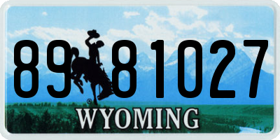 WY license plate 8981027