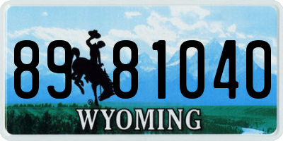 WY license plate 8981040