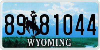 WY license plate 8981044