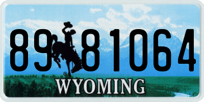 WY license plate 8981064