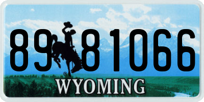 WY license plate 8981066