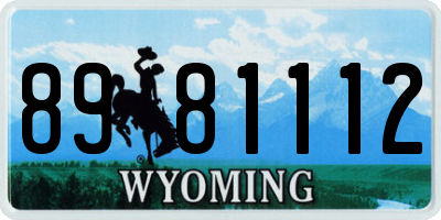 WY license plate 8981112