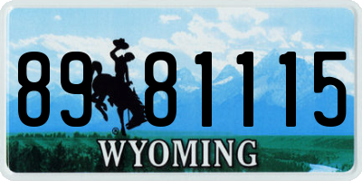 WY license plate 8981115