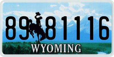WY license plate 8981116