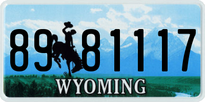 WY license plate 8981117
