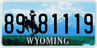 WY license plate 8981119