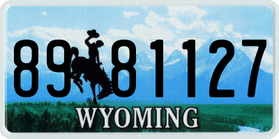 WY license plate 8981127