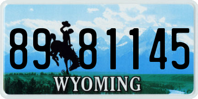 WY license plate 8981145