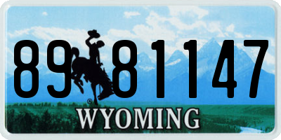 WY license plate 8981147
