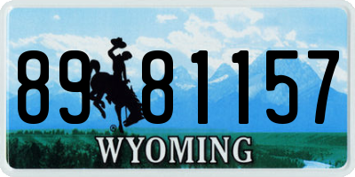 WY license plate 8981157