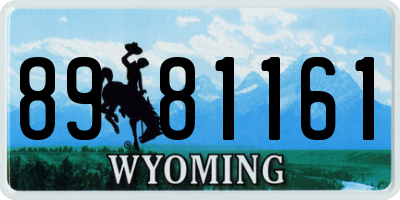 WY license plate 8981161