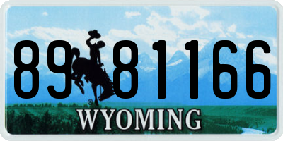 WY license plate 8981166