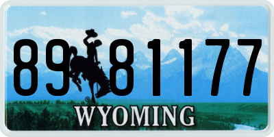 WY license plate 8981177