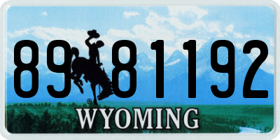 WY license plate 8981192