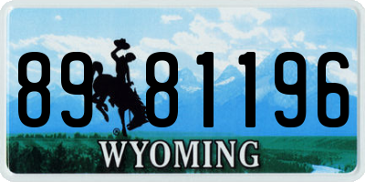 WY license plate 8981196