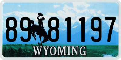 WY license plate 8981197