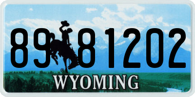 WY license plate 8981202