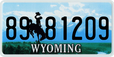 WY license plate 8981209