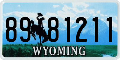 WY license plate 8981211