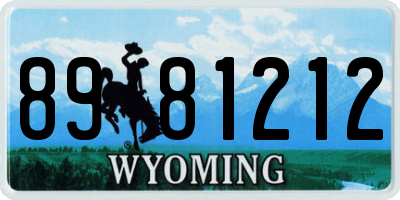 WY license plate 8981212