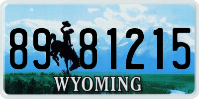 WY license plate 8981215