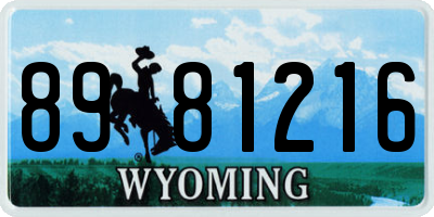 WY license plate 8981216