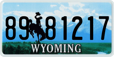 WY license plate 8981217