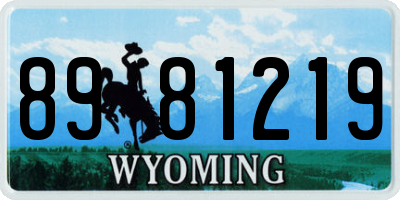 WY license plate 8981219