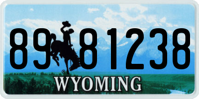 WY license plate 8981238