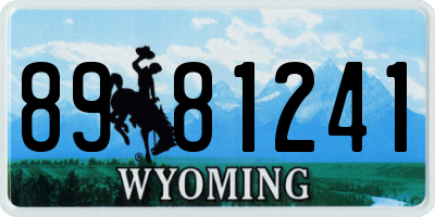 WY license plate 8981241