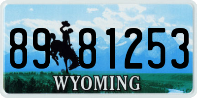 WY license plate 8981253