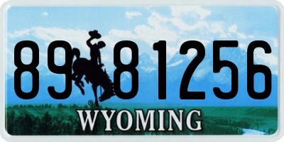 WY license plate 8981256
