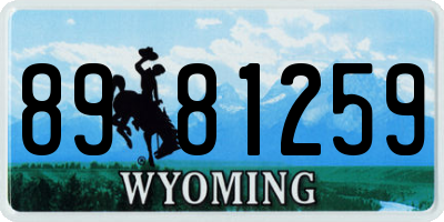 WY license plate 8981259