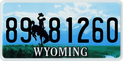 WY license plate 8981260