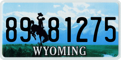 WY license plate 8981275