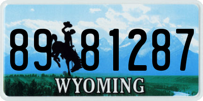 WY license plate 8981287