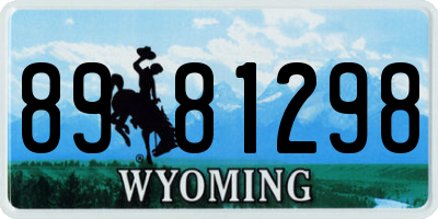 WY license plate 8981298