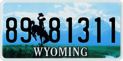 WY license plate 8981311