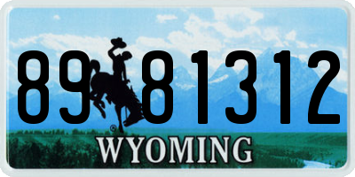WY license plate 8981312