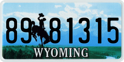 WY license plate 8981315