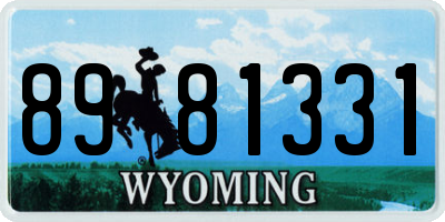 WY license plate 8981331