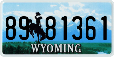 WY license plate 8981361