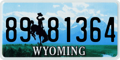 WY license plate 8981364