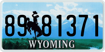 WY license plate 8981371