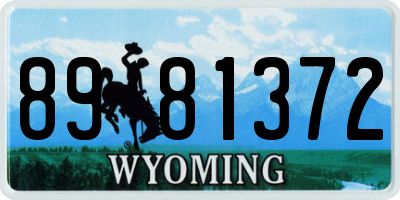 WY license plate 8981372