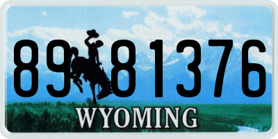 WY license plate 8981376