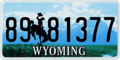 WY license plate 8981377