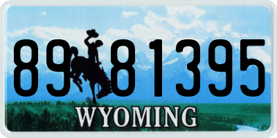 WY license plate 8981395