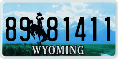 WY license plate 8981411