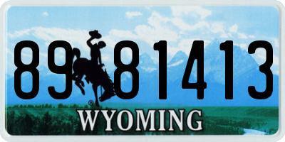 WY license plate 8981413